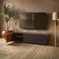 Orsina Modern Media Unit | Elegant Design Corner TV Stand For Livingroom, Versatile Modern TV Stand For Bedroom in Brown
