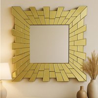 Orsina Glitzy Small Square Wall Mirror in Gold