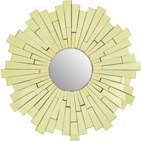 Orsina Glitzy Large Circular Wall Mirror in Gold