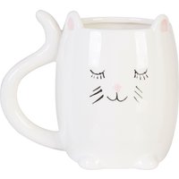 Orsina Elegant Design Cat Mug, Versatile Use Small Milk Mug For Bedroom, Dishwasher Safe Coffee Mug For Livingroom in White
