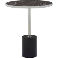 Orsina Glamorous Design Black Marble End Table, Sleek Design Round Side Table, Versatile Modern Side Table