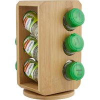 Orsina Vittoria 6 Bottles Bamboo Wood Revolving Spice Rack in Natural