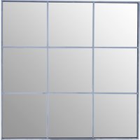 Orsina Oriel Grid Wall Mirror in Silver