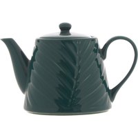 Botanical Pattern Ceramic Teapot Dark Green Teapot Embossed Detailing Tea Pot Herbal Blends