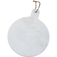 Orsina Round White Marble Paddle Chopping & Serving Board, Durable Natural Stone Board For Kitchen Use