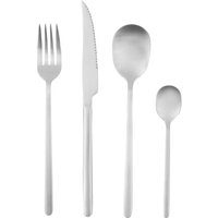16 Piece Finish Cutlery Set Luxurious Mirrored Stainless Steel Flatware Sleek Tapered Handles Silver