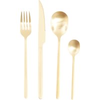 16 Piece Finish Cutlery Set Luxurious Mirrored Stainless Steel Flatware Sleek Tapered Handles