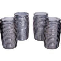 Set 4 Ribbed Glass Tumblers Stylish Set 4 Glasses Ribbed Glassware Set Drinking Glasses