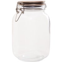 Orsina Stylish Square 1550ml Glass Jar With Champagne Lid, Durable Glass Jar With Lid, Airtight Storage Jars in Clear