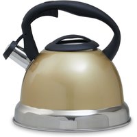 Orsina 3000ml Pink Whistling Kettle, Stainless Steel Stovetop Kettle With Whistle & Cool Touch Handle, Pink Finish in Gold