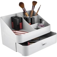 Orsina Ample Storage Six Compartment Cosmetics Organiser, Elegant Makeup Organiser, Versatile Makeup Organizer in White