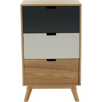 Orsina Versatile Design 3 Drawer Bedside Table, Industrial Design Table For Bedroom, Everyday Use Lounge Table in Grey