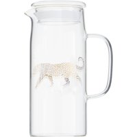 Orsina Elegant Leopard Jug, Spacious Glass Jug With Lid For Fridge, Ergonomic Water Jug With Lid For Bedroom in Clear