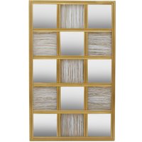 Orsina Stylish Wall Mirror, Wall Mirror with Check Design, Chic Wall Mirror For Modern Home Decor in Gold