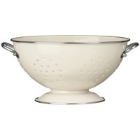 Enamel Colander Durable Metal Strainer Twin Handles & Glossy Finish Ideal Draining
