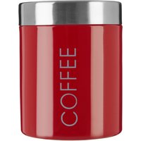 Enamel Coffee Canister Glossy Metal Storage Jar Airtight Lid Freshness Durable & Stylish Red