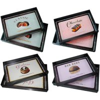 Orsina Versatile Set Of Two Assorted Design Trays, Assorted Design Lightweight Trays, Durable Writen Detail Trays