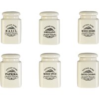 Orsina Set of 6 Vintage Home Jars in Cream