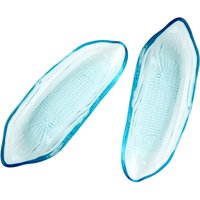 Orsina Practical Set Of Two Corn On The Cob Blue Coloured Glass Dishes, Stylish Dishes, Chip Resistant Dishes