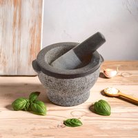 Orsina Granite Mortar & Pestle, Heavyweight Granite Grinder with Textured Interior, Ideal for Crushing Herbs