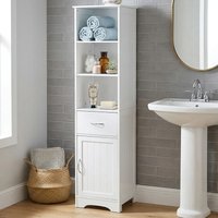 Orsina White Wood Floorstanding Cabinet With Shelves