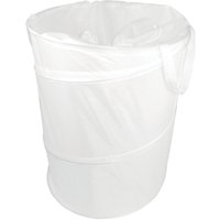 Orsina White Foldable Laundry Sack Bag, Washing Tote With Drawstring Closure, Portable Pop-Up Laundry Storage Bag