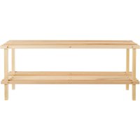 Orsina 2 Tier Cedar Wood Shoe Rack, Under Stairs Shoe Storage Solution, Wooden Shoe Stand for Home, Office in Natural