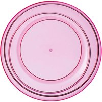 Orsina Durable Plastic Small Summer Plate, Easy to Maintain Plastic Serving Plate, Lightweight Plastic Plate in Pink
