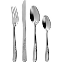 Orsina Comfortable Grip 16 Pc Cutlery Set, Stainless Steel Spon & Fork Set, Elegant Design Serving Spoon Set in Silver