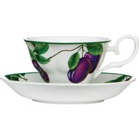 Orsina Durable Design Fruits Sugar Plum Cup & Saucer, Durable Tea Set, Bone China Cup & Saucer For Bedroom