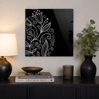 Orsina Tulip Black Frame Glass Print Home Wall Décor