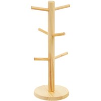 Nolan Pine Wood 6 Cup Mug Tree