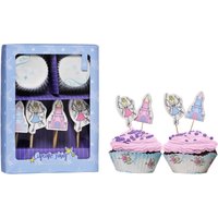 Orsina Fairy Cupcake Cases & Toppers Set, 48 Pcs Muffin Paper Holders & Princess Decorations, Pastel Cupcake Set