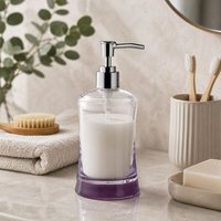 Orsina Acrylic Bathroom Purple & Clear Acrylic Lotion Dispenser