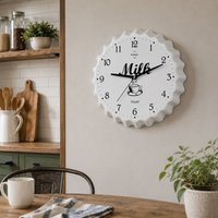 Orsina Maison by Premier Milk Bottle Cap Wall Clock in White