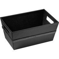 Orsina Diamante Black Faux Leather Rectangular Storage Box