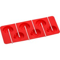 Orsina 6 Shell Moulds & 12 Sticks, Flexible Cake Pop Silicone Mold, Ideal for Baking, Freezing & Shell Mold Casting in Red