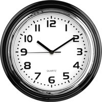 Orsina Chrome Finish Plastic Wall Clock in Black