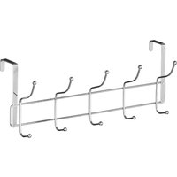 Over Door 10 Hook Hanger Chrome Finish Rack Multiple Hooks Coats Towels Or Bags