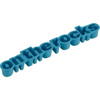 Orsina On The Rocks Ice Cube Tray, Unique Ice Cube Tray, Thermoplastic Rubber Ice Freezing Tray, Letters Ice Tray in Blue