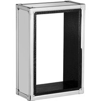 Orsina Crocodile Leather Effect Single Shelf Wall Cube, Wall Mounted Box Shelves, Storage Cube for Wall, Cube Walls in Silver