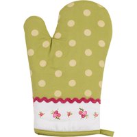 Orsina Rose Cottage Single Oven Glove, Elegant Floral Pattern With Quilted Heat Protection, Offers Safe Handling in Green