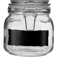 Orsina Glass Chalkboard Small Glass Storage Jar with Clip Top Lid in Clear