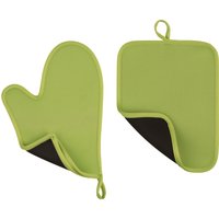 Premium Hot Pink Oven Glove & Pot Holder Set Flexible Oven Gloves Oven Heat Resistant Pot Holder Set Green