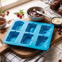Durable Silicone Cake Mould 6 Train Design Peony Heat Resistant Silicone Mould Non Stick Baking Mould
