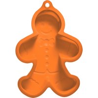 Durable Silicone Cake Mould Gingerbread Man Orange Flexible Baking Mould Heat Resistant Man Cake Mould