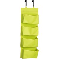 Grey Polyester Over Door Hanging Organiser 4 Pocket Fabric Storage Metal Hooks Easy Mounting