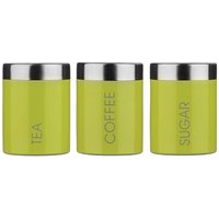 Premier Housewares Tea Coffee & Sugar Canisters Lime Green