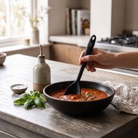 Heat Resistant Light Pink Silicone Spoon Stain Resistant Cooking Spoon Kitchen Tool Hanging Loop