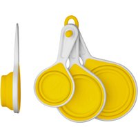 Durable Set Four Orange Silicone Measuring Cups Collapsible Measuring Cup Functional Measuring Cup